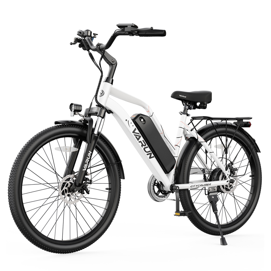 Electric Bike 500W Electric Bicycle up to 40Miles 48V Removable Battery Shock Absorber Brakes Stylish 26 inches Cruiser E-Bike