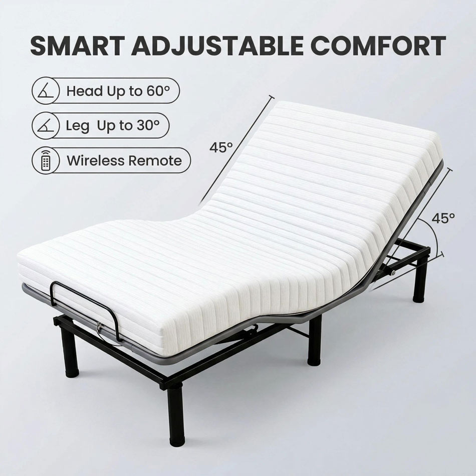 Wholesale Hotel-grade Smart Electric Iron Bed Adjustable Height Wireless Remote Custom Angle Modern Design Bedroom CE Certified