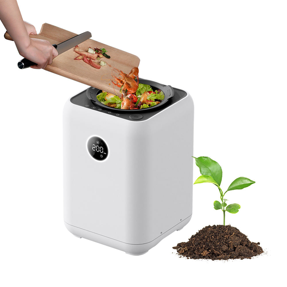 Household Customized White Electric Stainless Steel Kitchen Waste Composting Machine 3.0L Capacity Food Waste Disposer Automatic