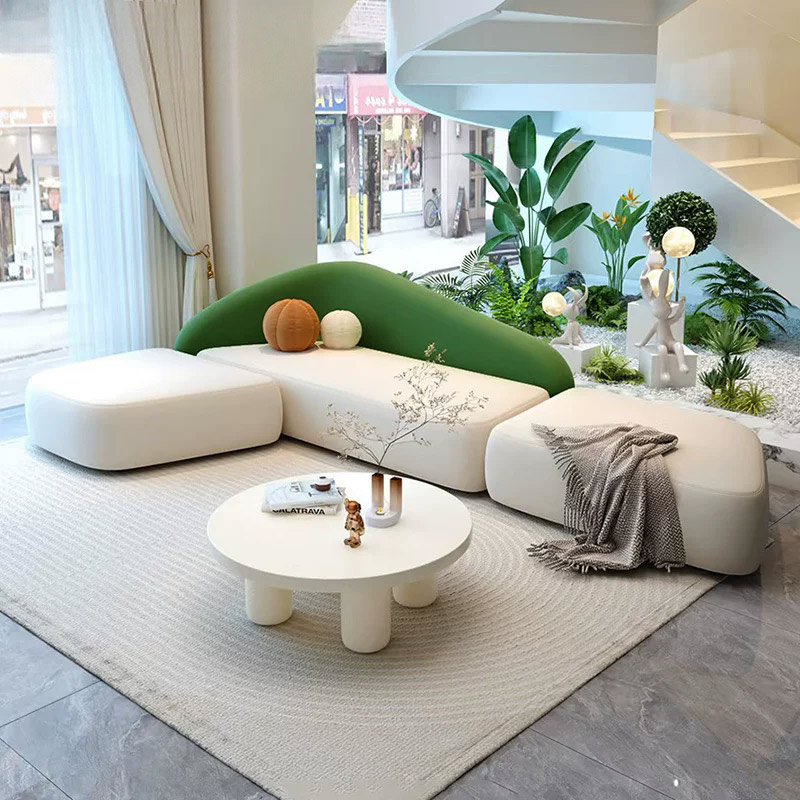 Light Luxury Fabric Small and Large Apartment Living Room Cream Style Nordic Curved High-back Multi-seater Sectional Sofa Light Luxury Fabric Small and Large Apartment Living Room Cream Style Nordic Curved High-back Multi-seater Sectional Sofa