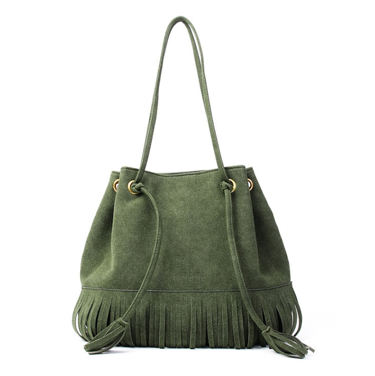 Luxury Italian Suede Leather Bucket Bag for Women High Quality Designer Handbag Open Closure Vintage Style for Cosmetic Cases