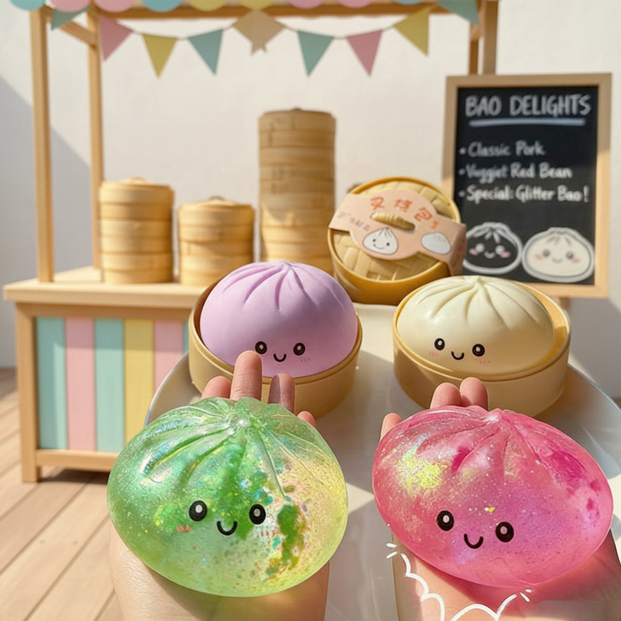 Wholesale Mystery Dumplings Cute Steamed Bun Squishy Toy Soft Squeeze Stress Anxiety Relief Toy Fidget Toy for Kids Adults