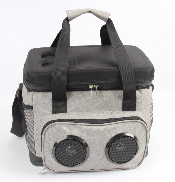 Wholesale 35L Polyester Insulated Cooler Bag PU Leather Metal Clasp for Speakers Parties Beach Fish Use