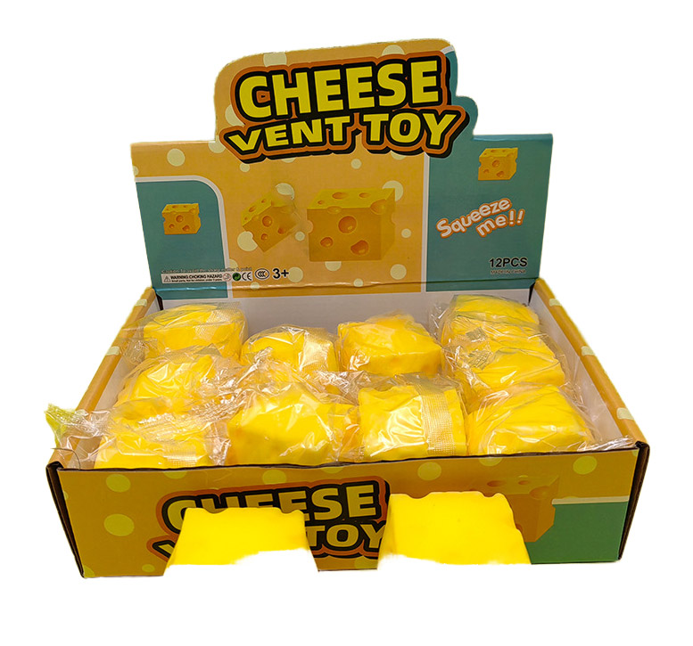 Stress Relief Toys Wholesale OEM Rubber Animal Squeeze Cheese Cube Soft Decompression Toy Unisex