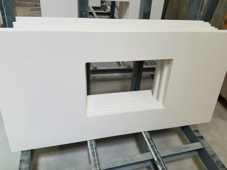 Pure White Artificial Quartz Countertop for Kitchen
